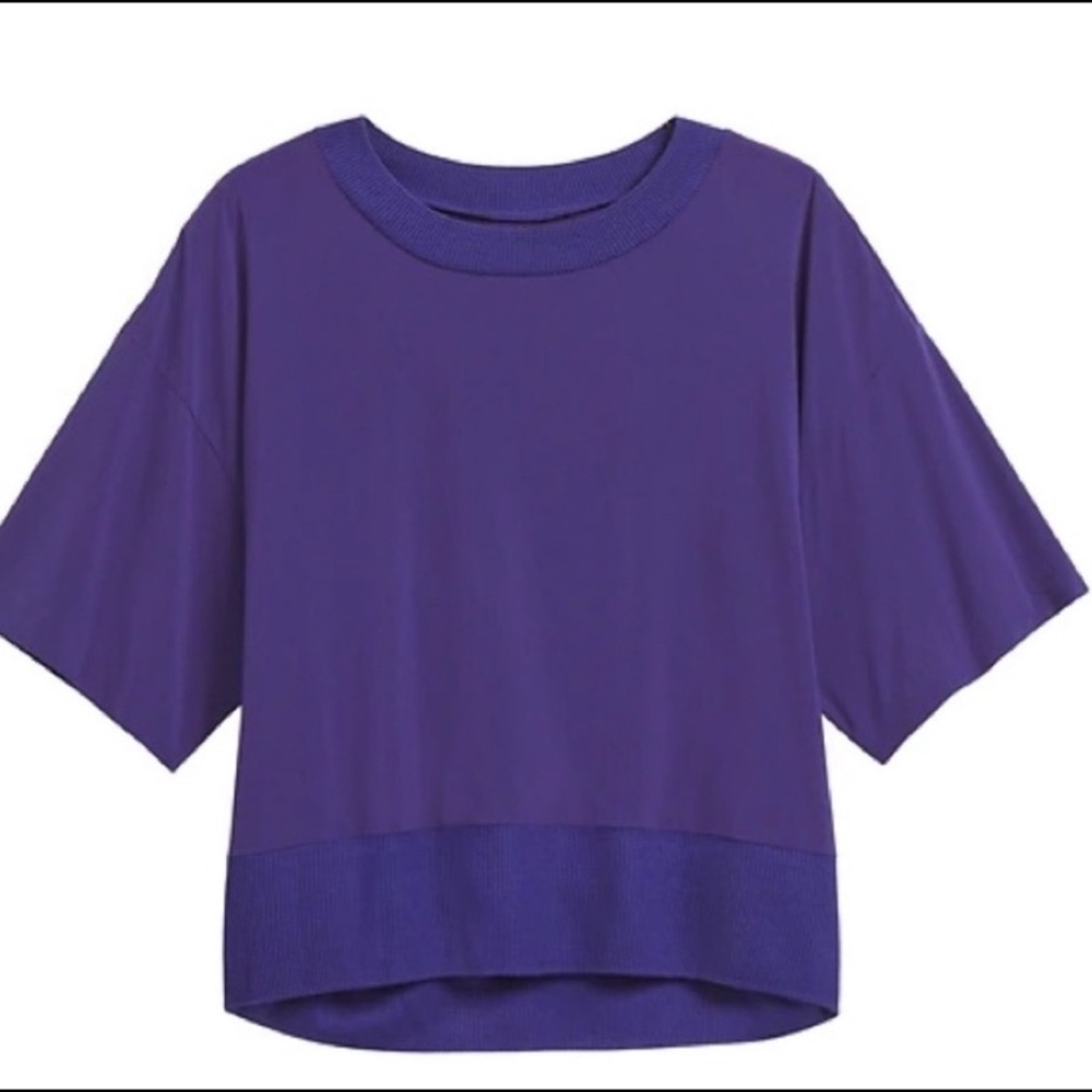 Athleta Purple Zephyr Crop Tee - M